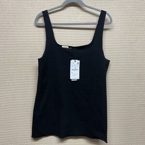 Zara  Tank Top Women's Size Large Black Ribbed Fitted Casual Cami Basic